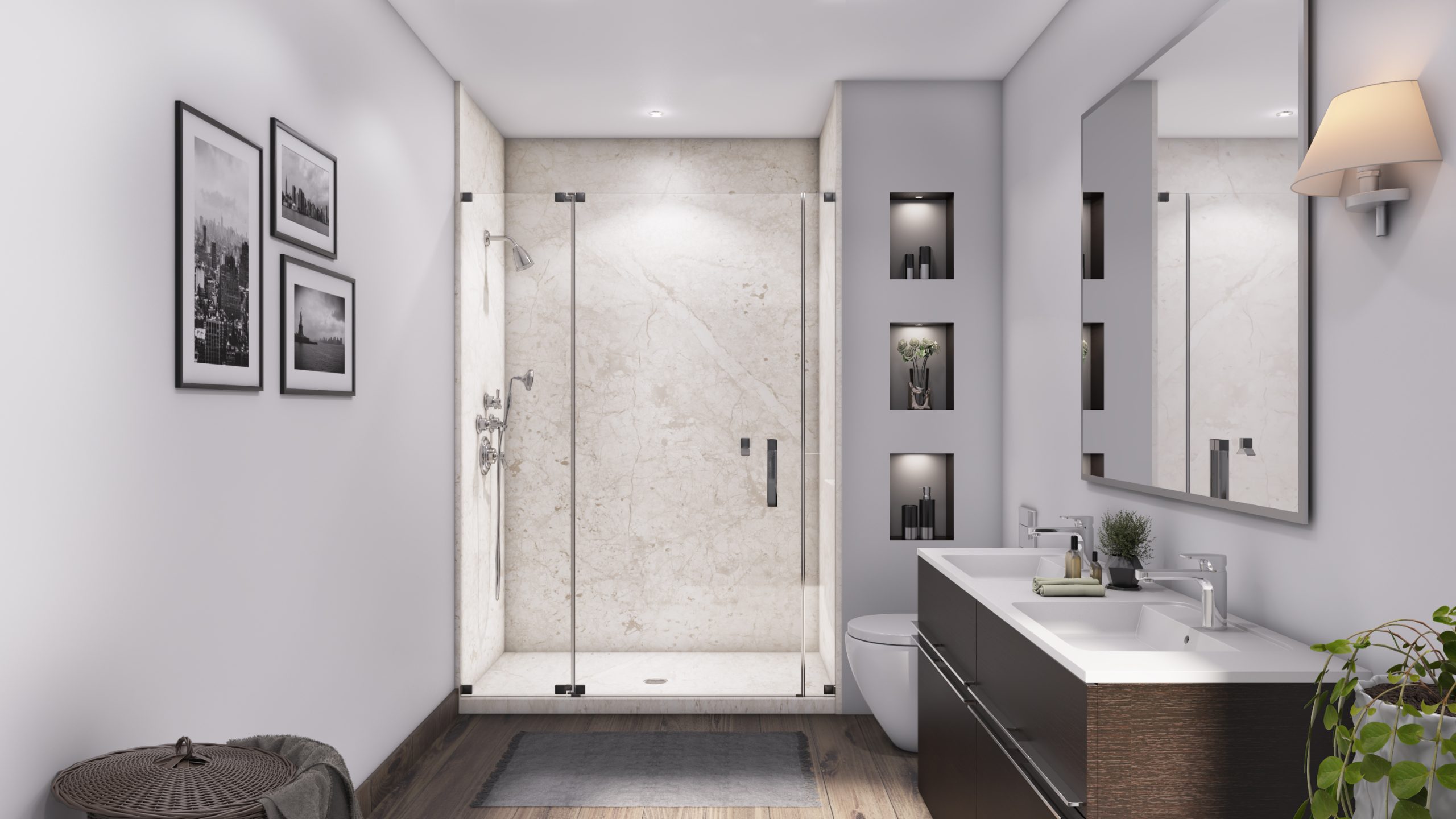 3 Panel 48 Shower in Botticino Cream (1)